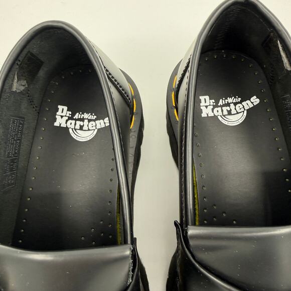 Dr. Martens Unisex Adrian Quad Black Leather Platform Loafers - Size 10 Men's - Picture 5 of 16